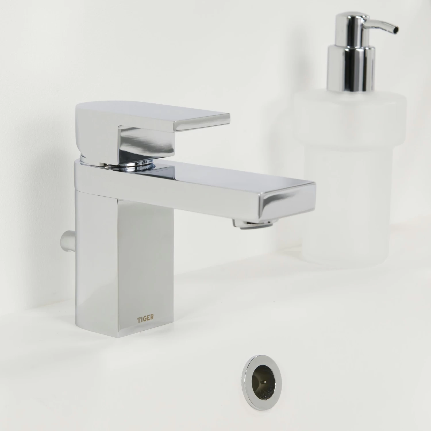 Tiger Items Wastafelkraan éénhendel Met Lage Uitloop En Waste Chroom - Afbeelding 4