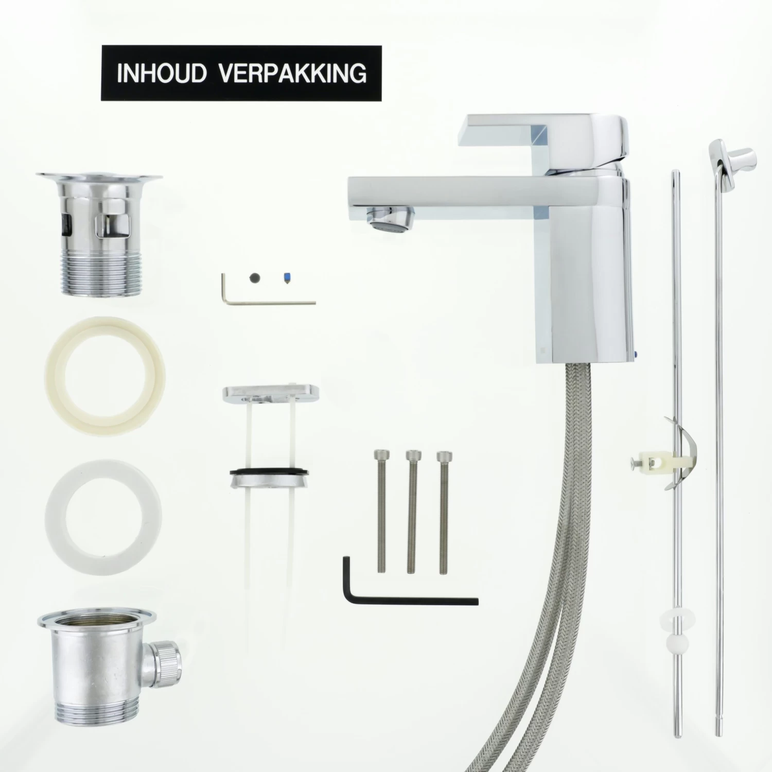 Tiger Items Wastafelkraan éénhendel Met Lage Uitloop En Waste Chroom - Afbeelding 6