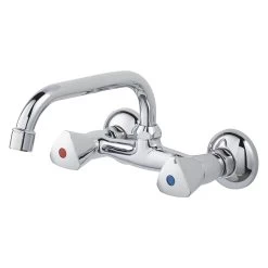 OK Keukenkraan 2-knops Bovenuitloop Chroom 15 Cm