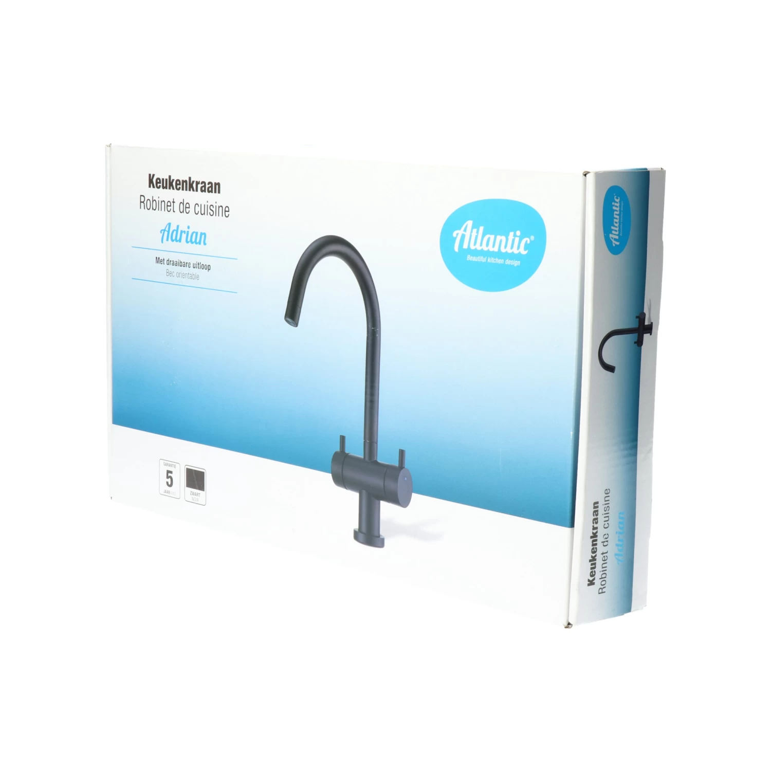 Atlantic Adrian 2-knops Keukenkraan Zwart - Afbeelding 10