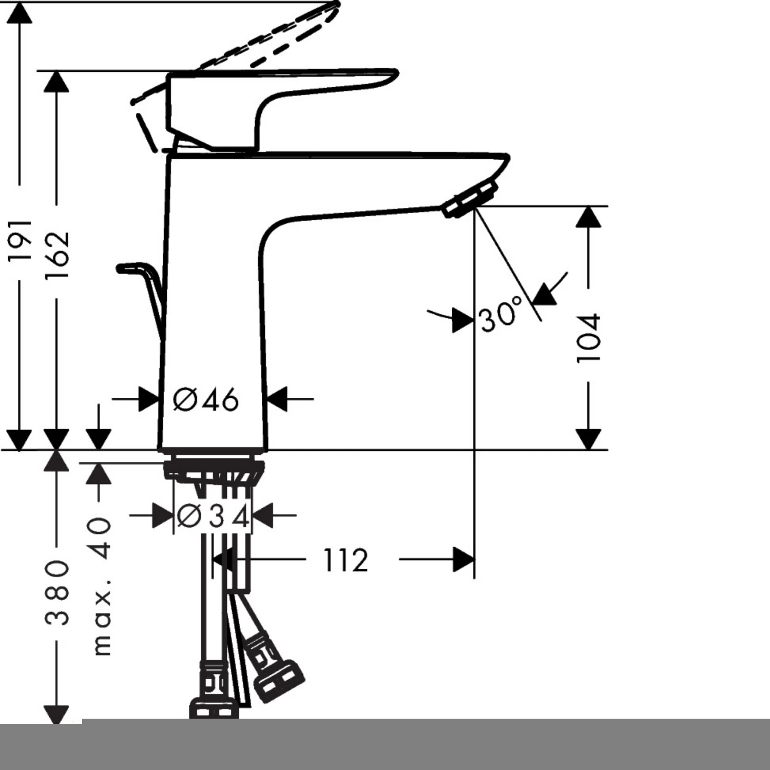 Hansgrohe Talis E éénhendel Wastafelkraan Met Waste Brons - Afbeelding 2