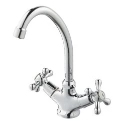 Handson Louise Tweeknops Keukenkraan Met Hoge Uitloop Chroom