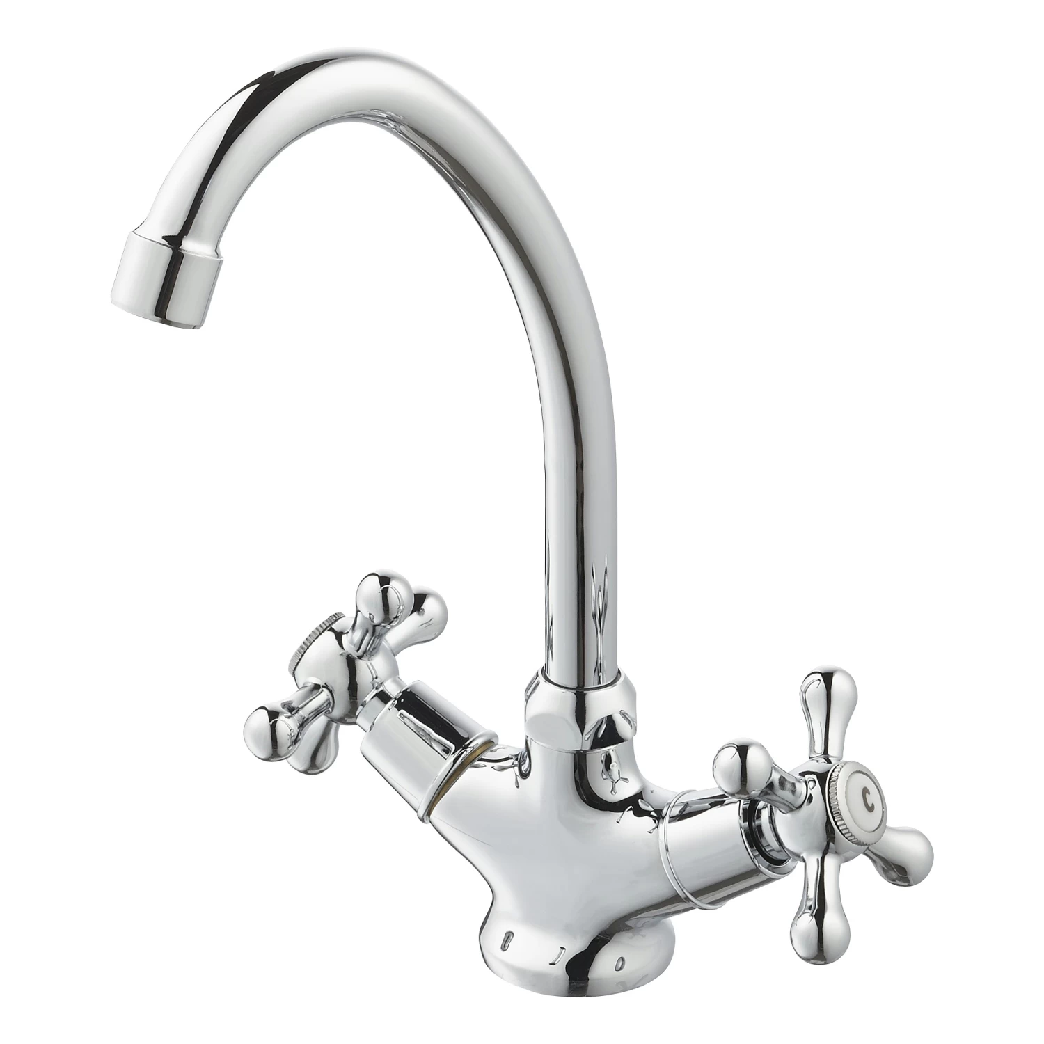 Handson Louise Tweeknops Keukenkraan Met Hoge Uitloop Chroom