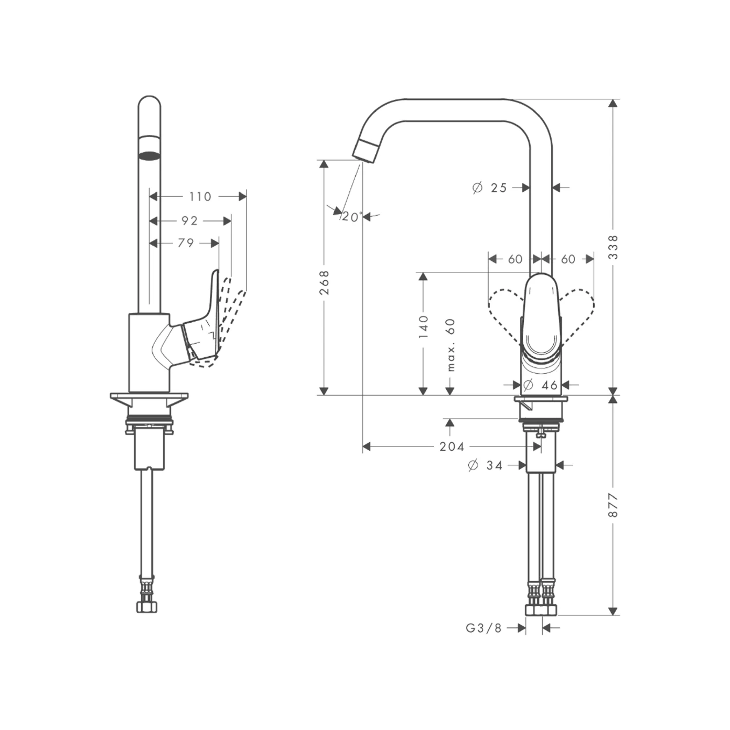 Hansgrohe Keukenkraan Ecos L 1-greeps - Afbeelding 3