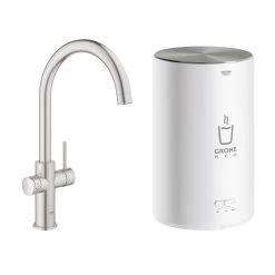 Grohe Red Compact Keukenkraan Met C-uitloop En 4 Liter Kokend Water Boiler Supersteel