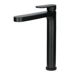 Absolut Iode éénhendel Wastafelkraan Hoge Uitloop Met Waste Zwart