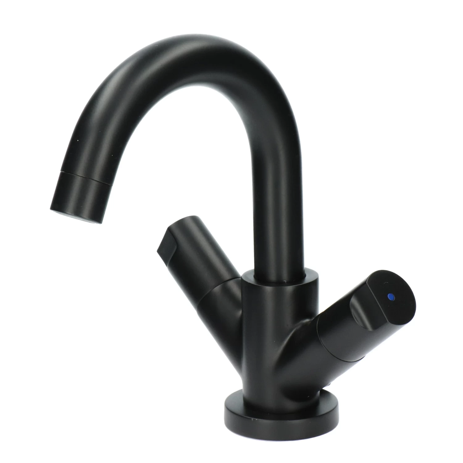 Aqualino Fortore 2-knops Wastafelkraan Met Waste Zwart