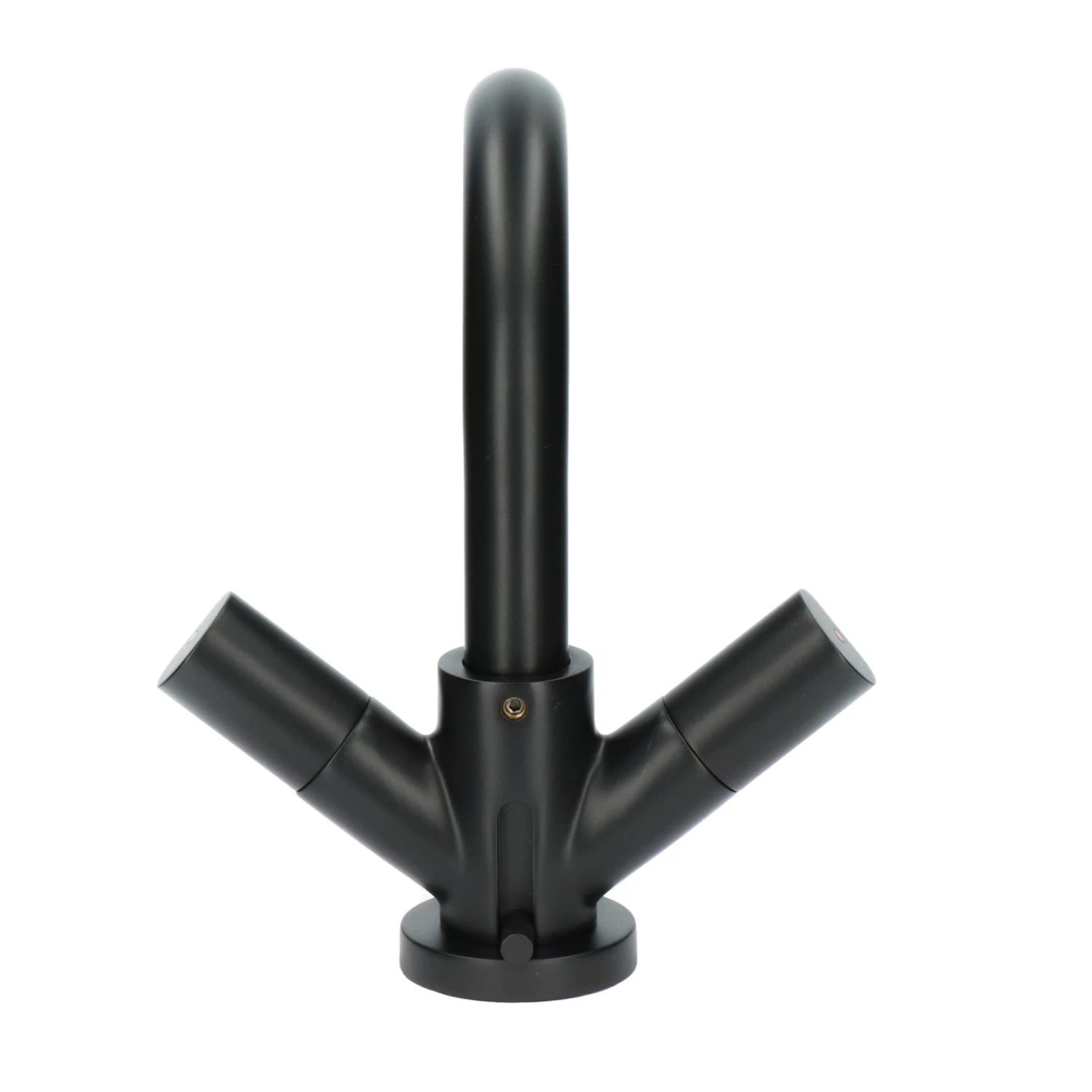 Aqualino Fortore 2-knops Wastafelkraan Met Waste Zwart - Afbeelding 4