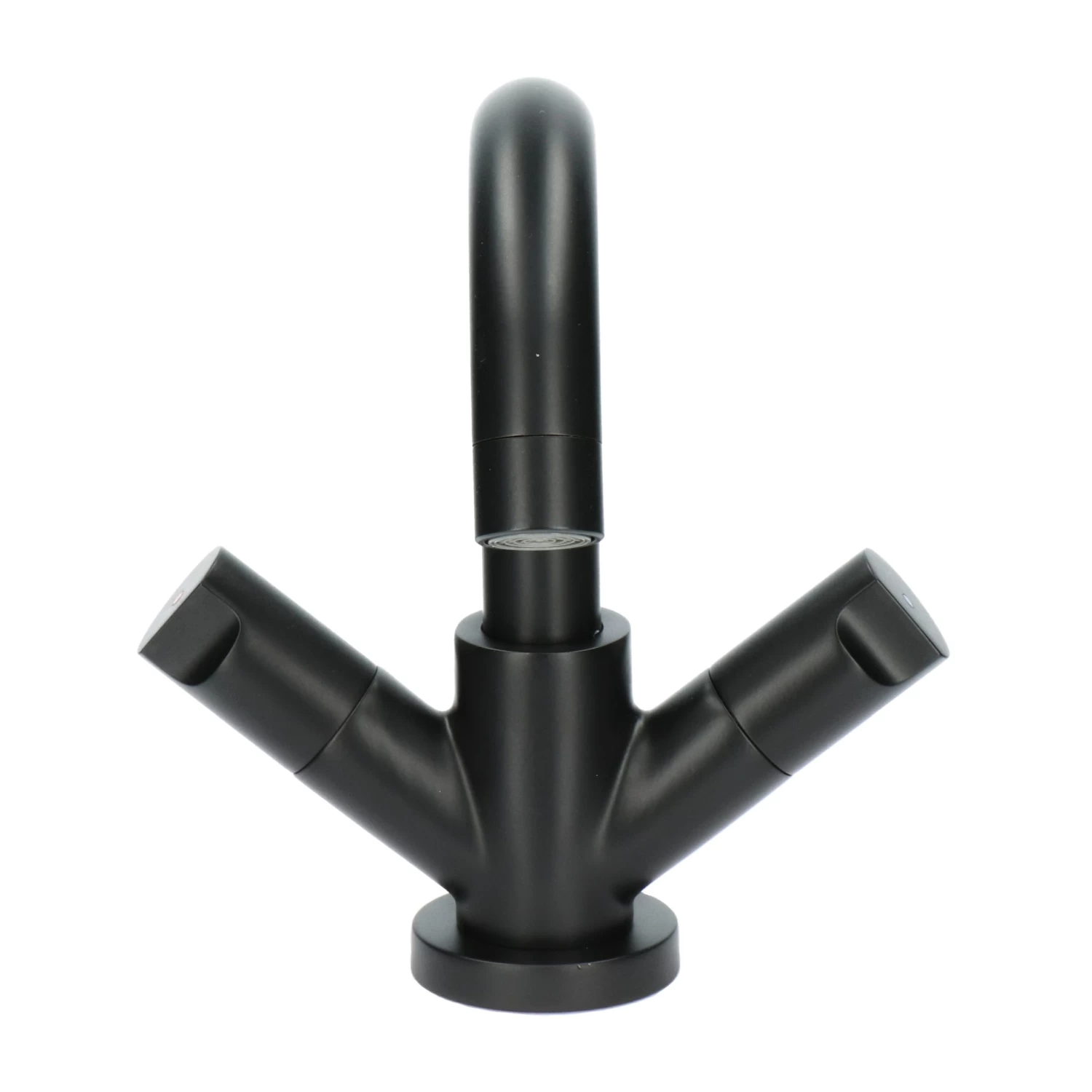 Aqualino Fortore 2-knops Wastafelkraan Met Waste Zwart - Afbeelding 8