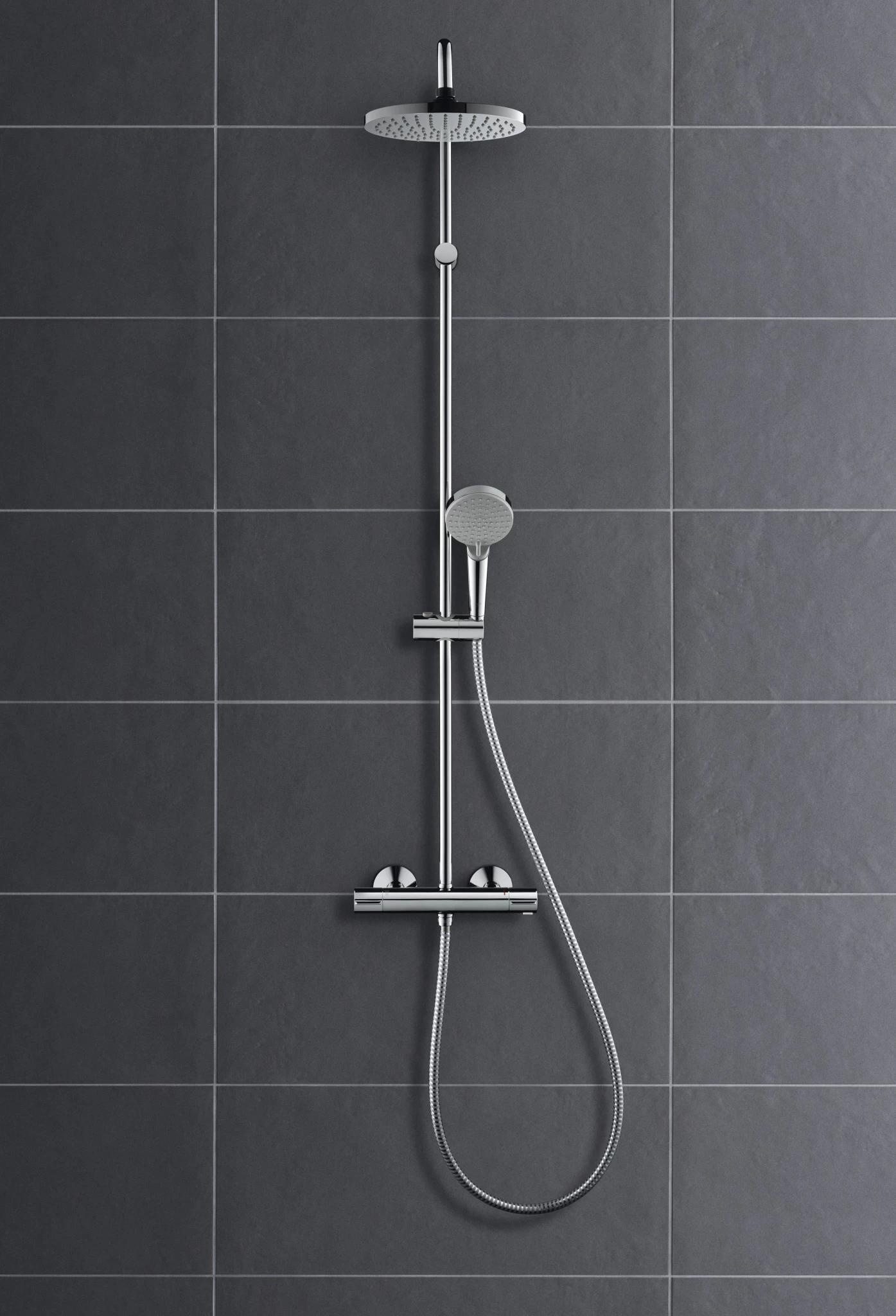Hansgrohe Douchesysteem Vernis Blend 200 Met Thermostaatkraan Mat Zwart - Afbeelding 4
