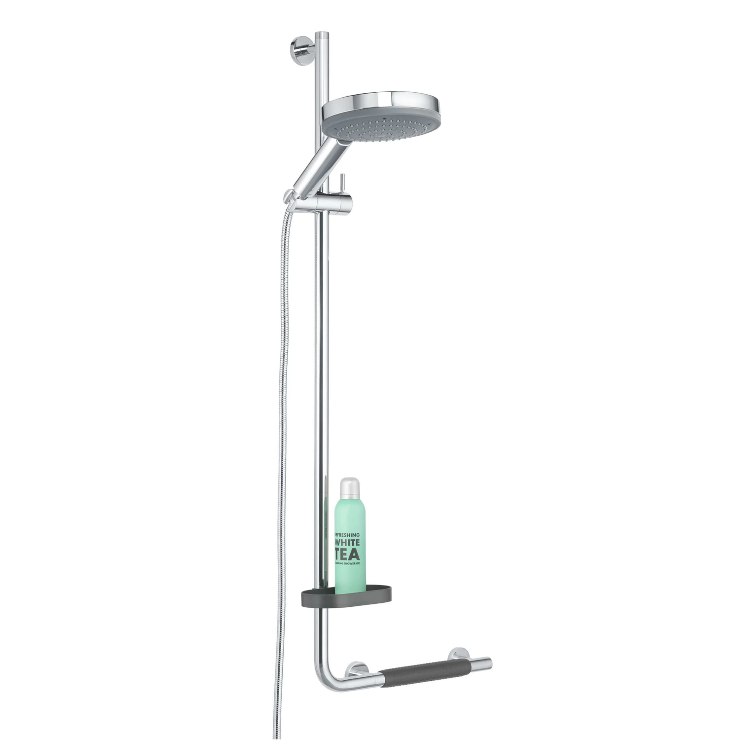 Tiger Boston Comfort & Safety Doucheglijstang Met Greep Links Glanzend RVS - Afbeelding 5