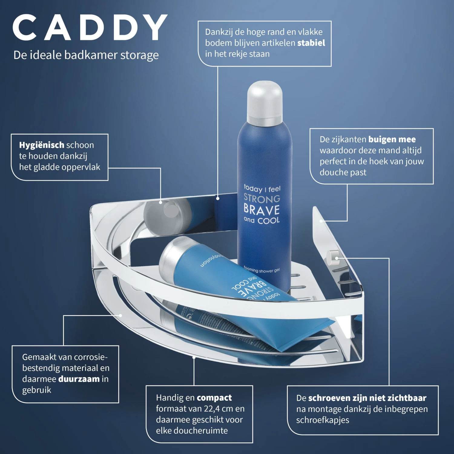 Tiger Caddy Hoekkorf Groot Chroom - Afbeelding 5