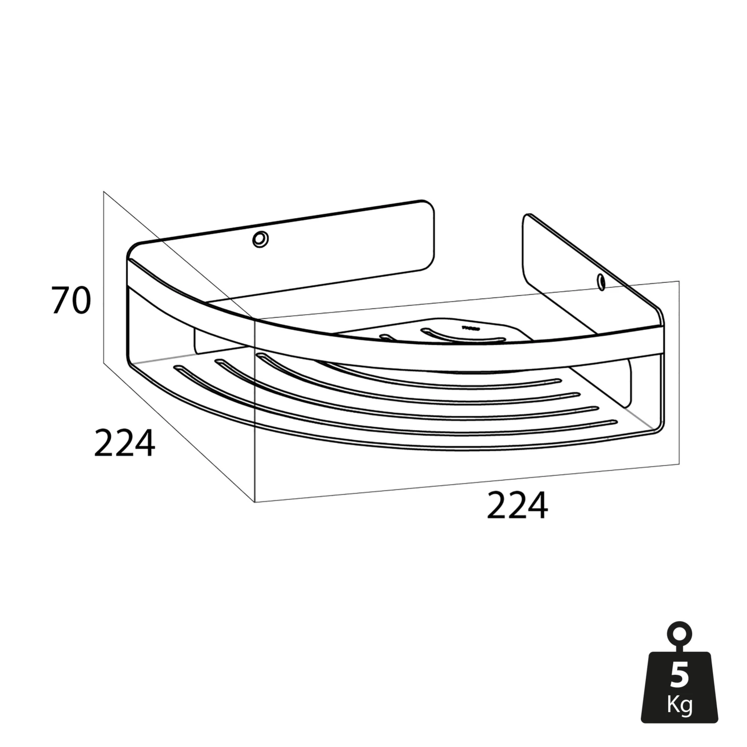 Tiger Caddy Hoekkorf Groot Chroom - Afbeelding 6