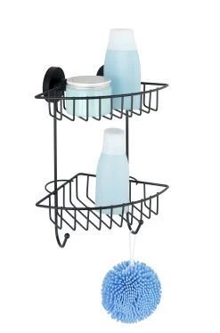 Wenko Vacuumloc Hoekrek Bari Zwart