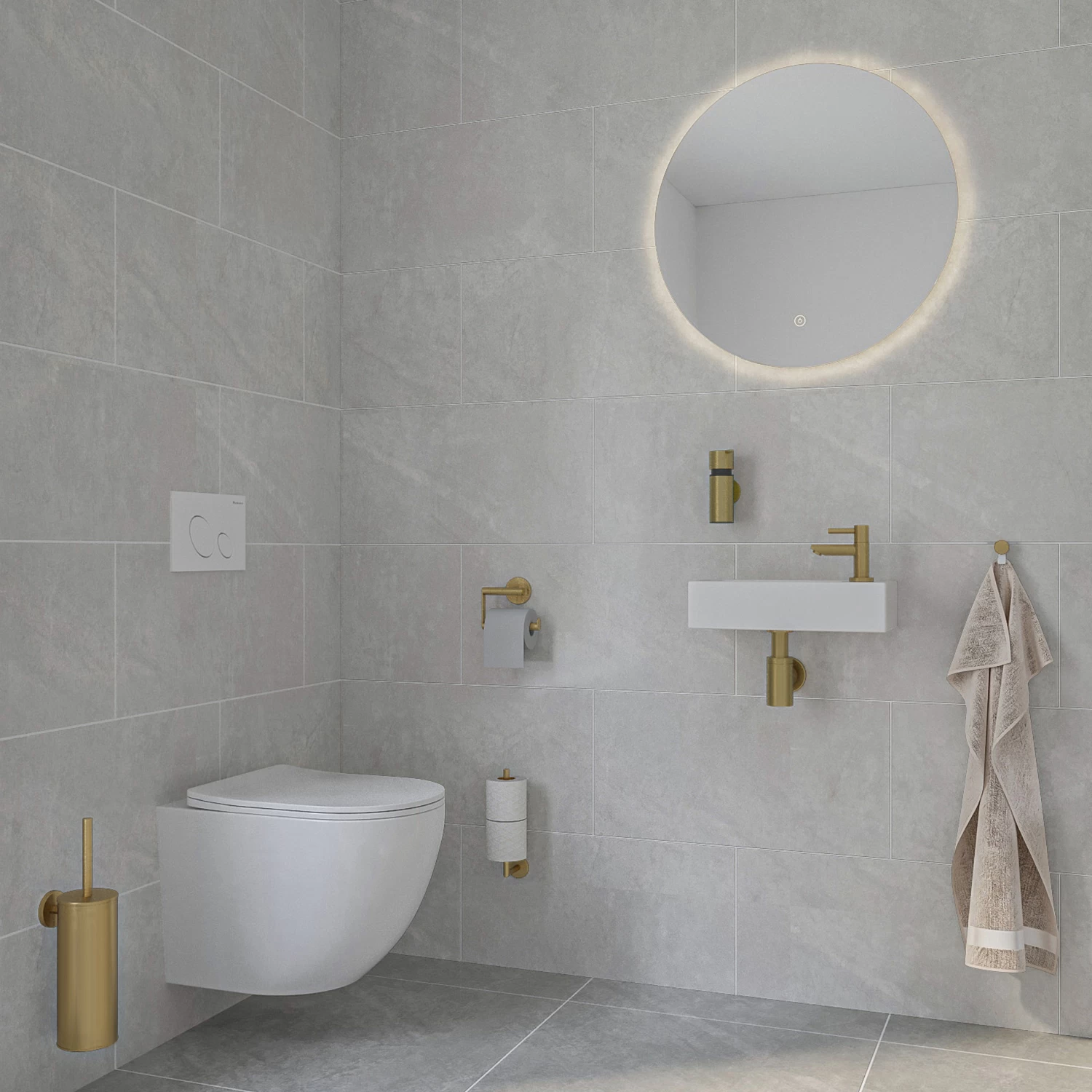 Marho Toiletborstelhouder Luxor Geborsteld Messing - Afbeelding 2