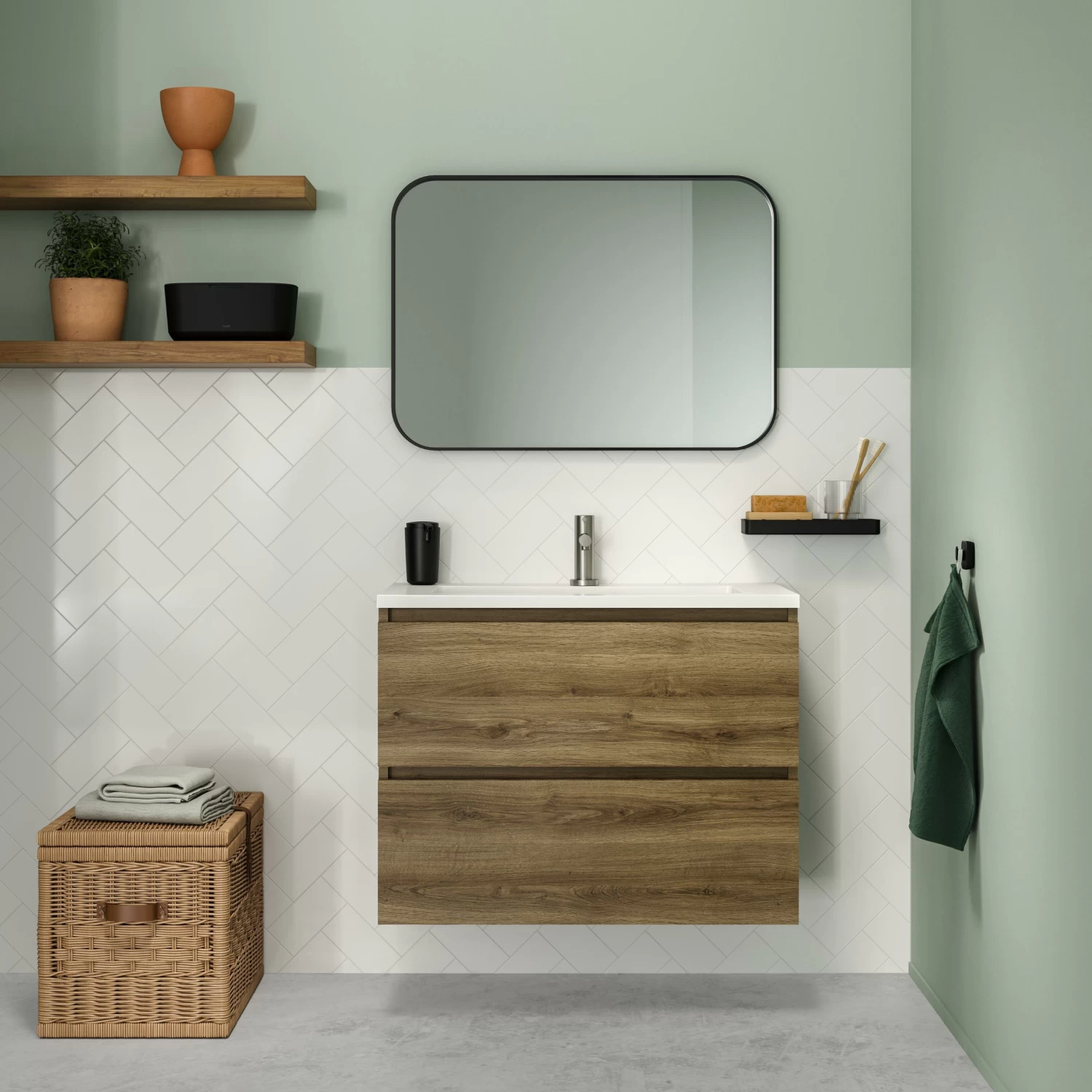 Tiger Handdoekhaak Carv Groot Zwart - Afbeelding 4