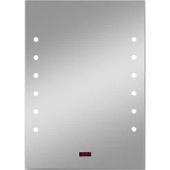 Plieger Basic Spiegel LED Met Klok 50 X 70 Cm