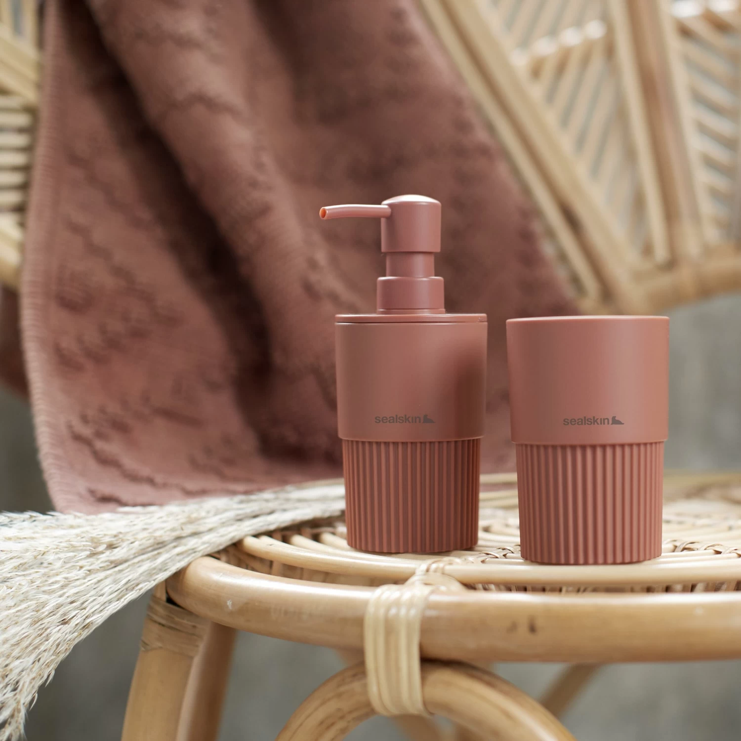 Sealskin Badmat Aztec 60x90cm Donkerroze - Afbeelding 8