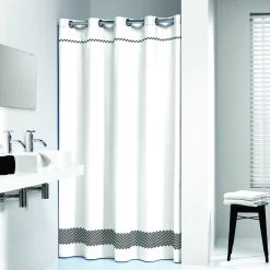 Le Noir & Blanc Zigzag Douchegordijn Zwart 180 X 200 Cm