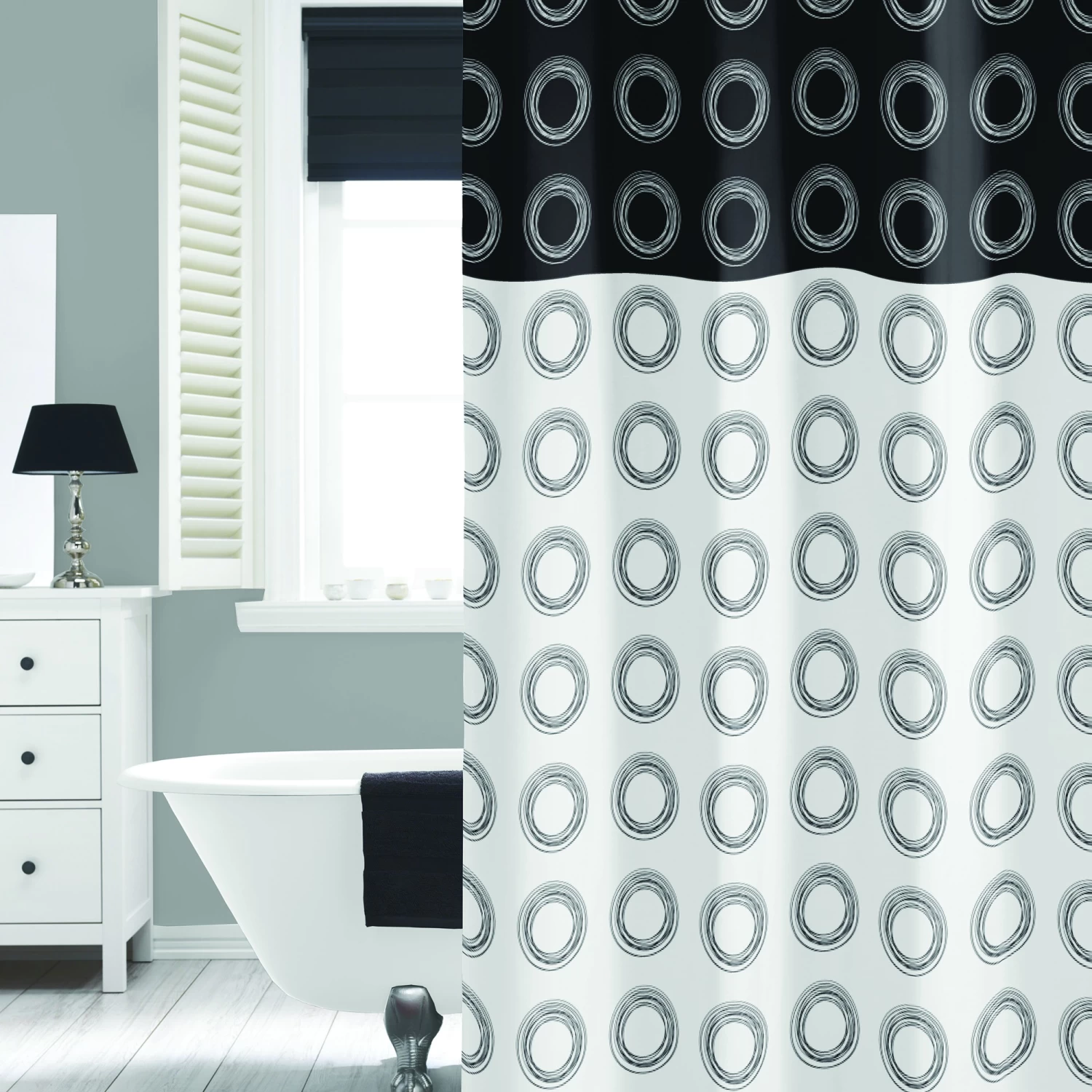 Karwei Compass Douchegordijn Zwart 180 X 200 Cm