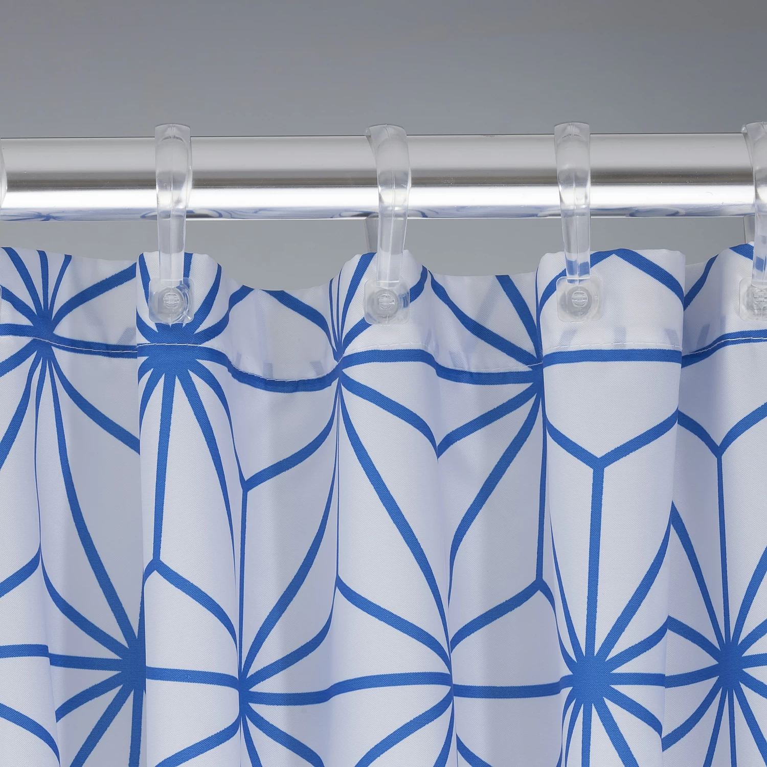 Sealskin Triangels Textiel Douchegordijn Blauw 180x200 Cm - Afbeelding 3