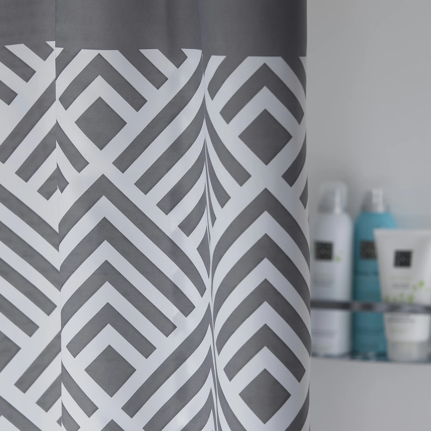 Sealskin Angoli Textiel Douchegordijn Grijs 180x200 Cm - Afbeelding 3