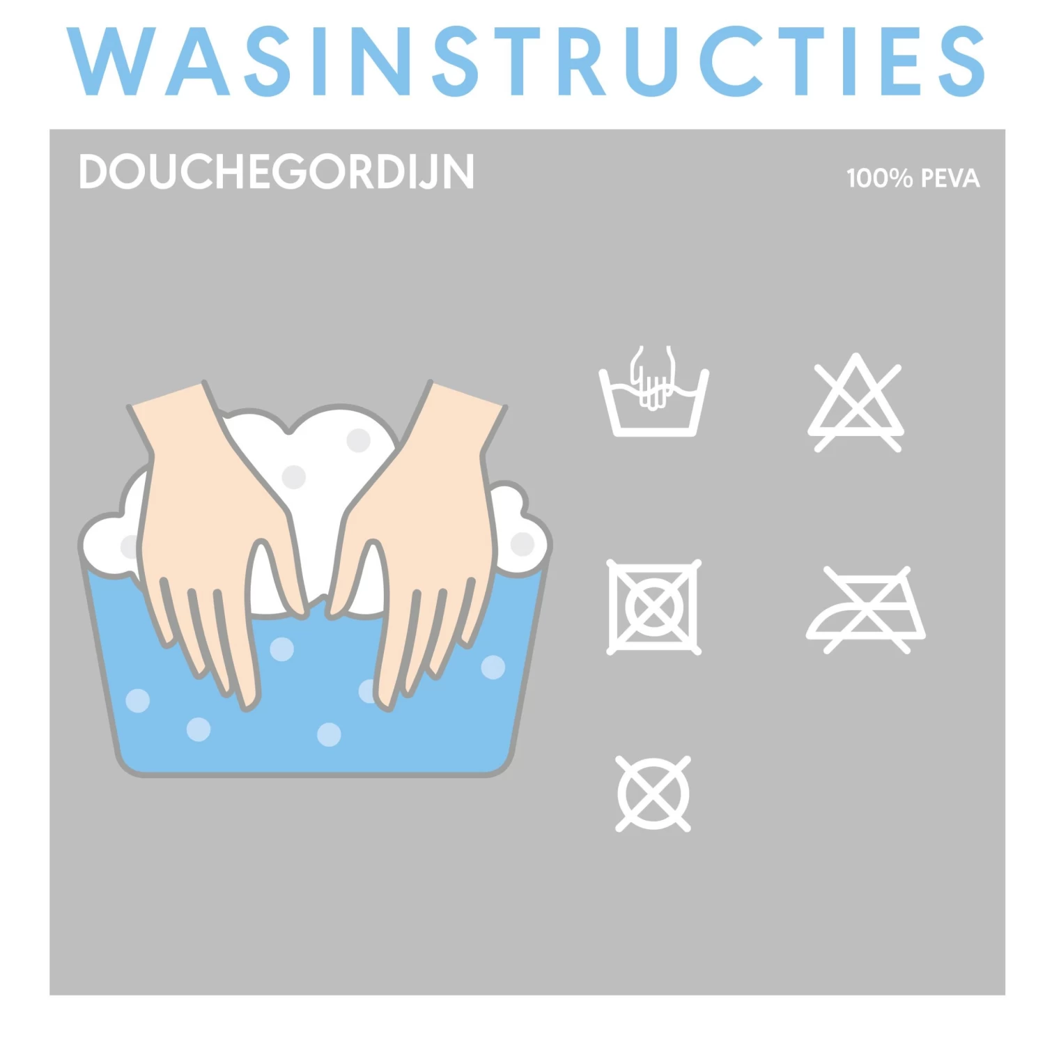 Sealskin Douchegordijn Mood 180x200cm Blauw/wit - Afbeelding 9