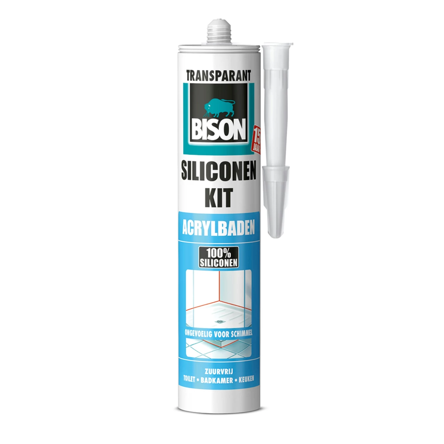 Bison Siliconenkit Acrylbaden Transparant Koker 300 Ml