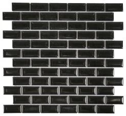 Mozaïektegel Mini Metro Zwart 32,2x29,8 Cm 4 Stuks