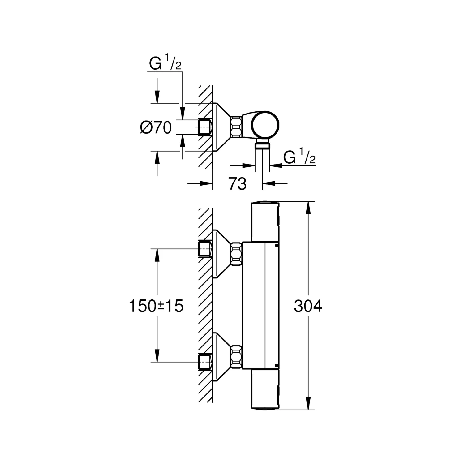 Grohe Precision Start Thermostatische Douchekraan Chroom 15 Cm - Afbeelding 4